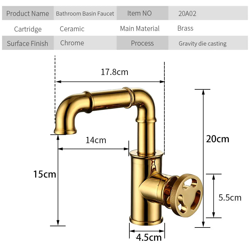 Brass Bathroom Basin Faucet Hot And Cold Mixer Tap