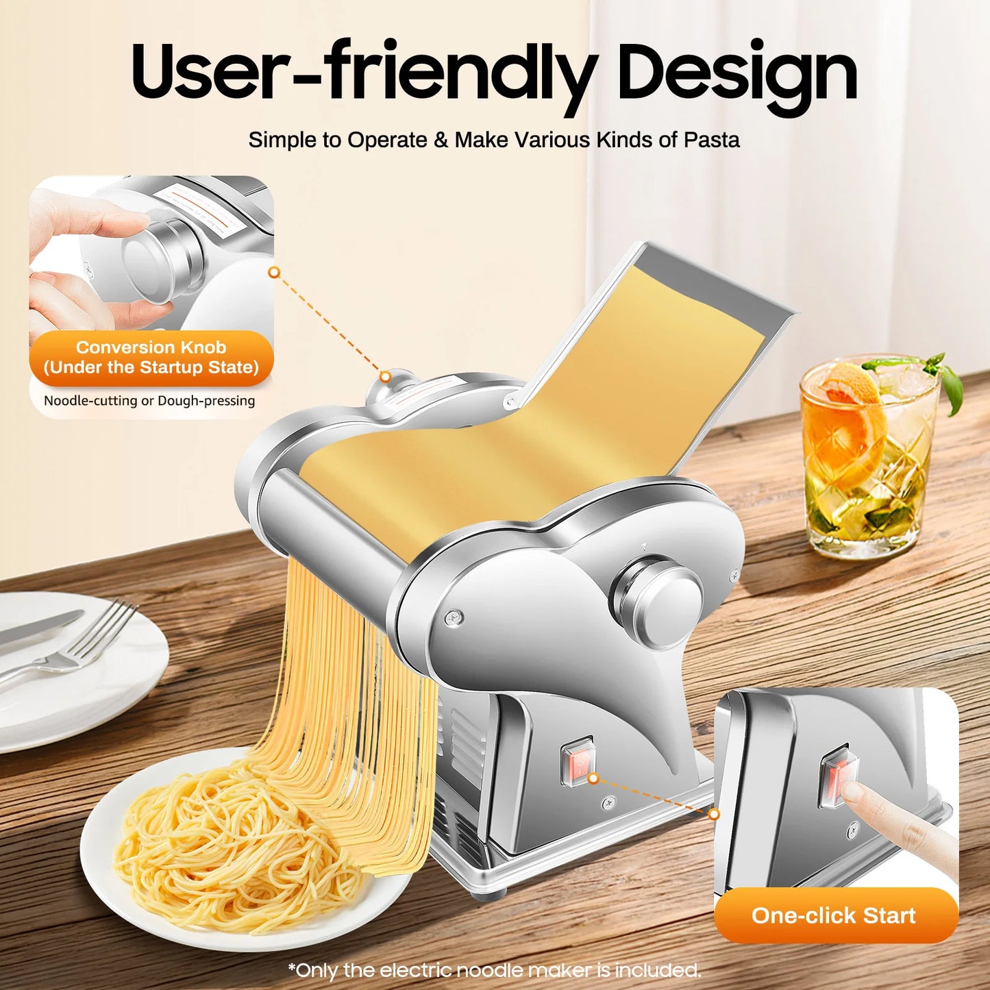 Electric Pasta Maker With Eight Thickness Settings