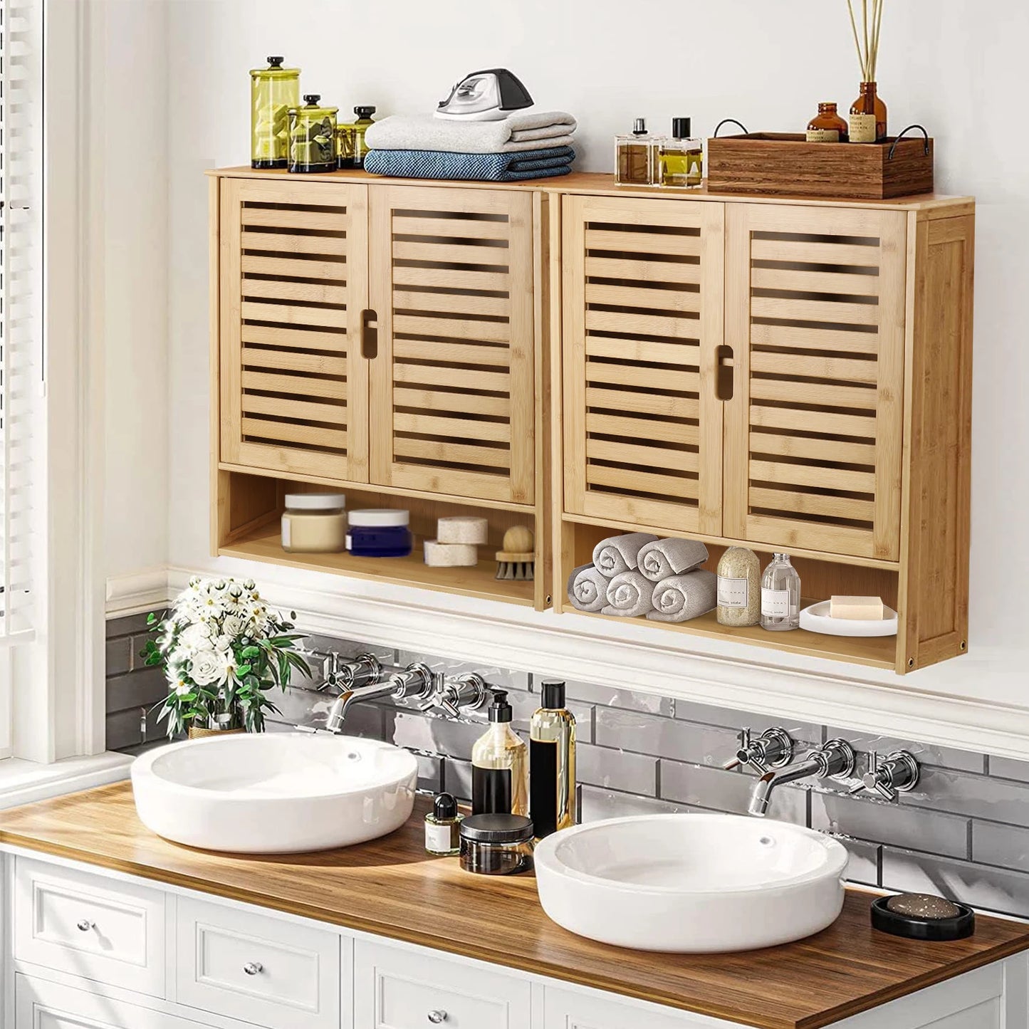 Wisfor Bamboo Wall Mounted Bathroom Cabinet