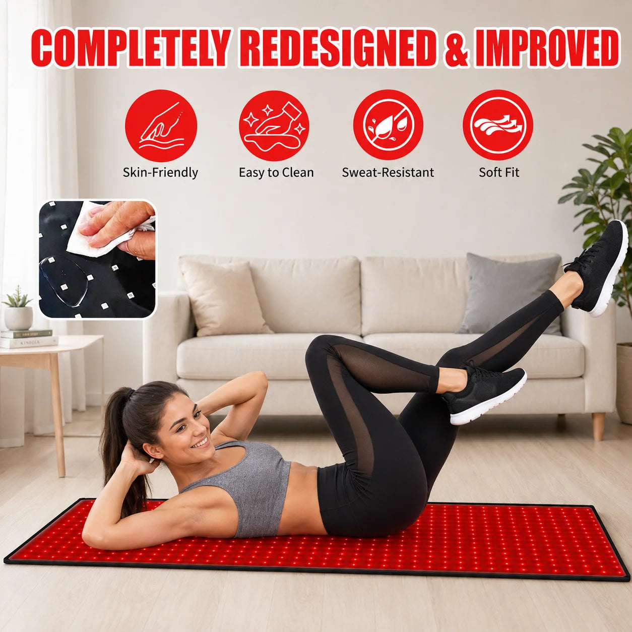 Red Light Therapy Mat With Adjustable Timer
