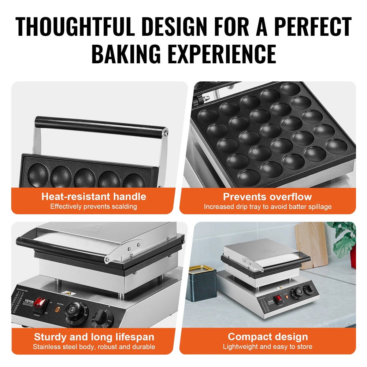 SucceBuy Electric Dorayaki Maker With Nonstick Plates