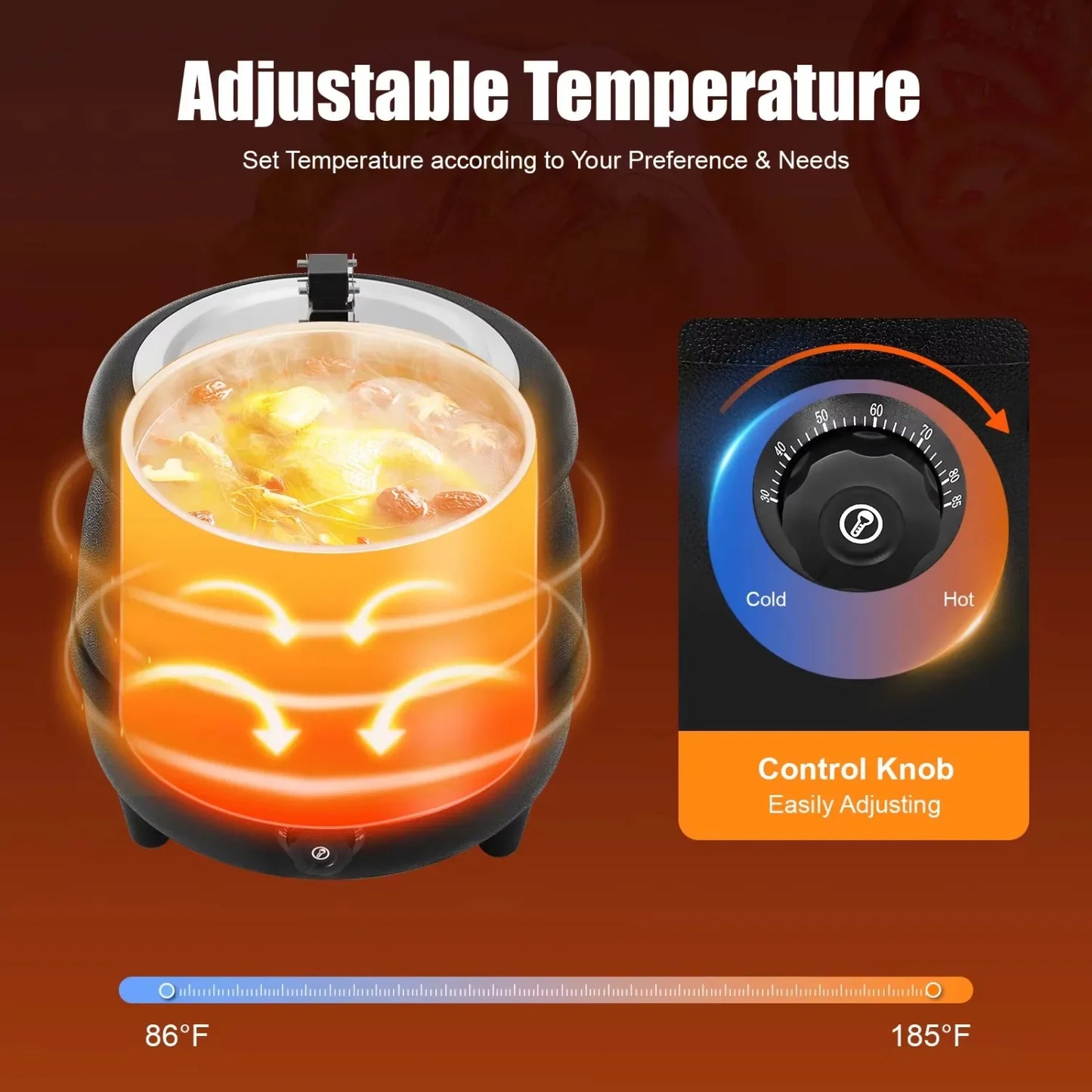 Commercial Electric Soup Kettle Food Warmer