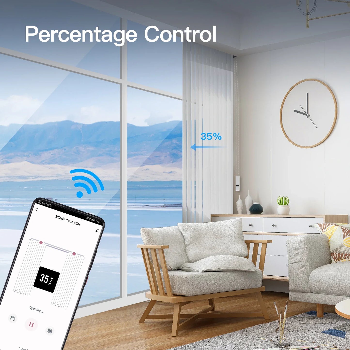 Moes Smart Wifi Curtain Motor With Remote
