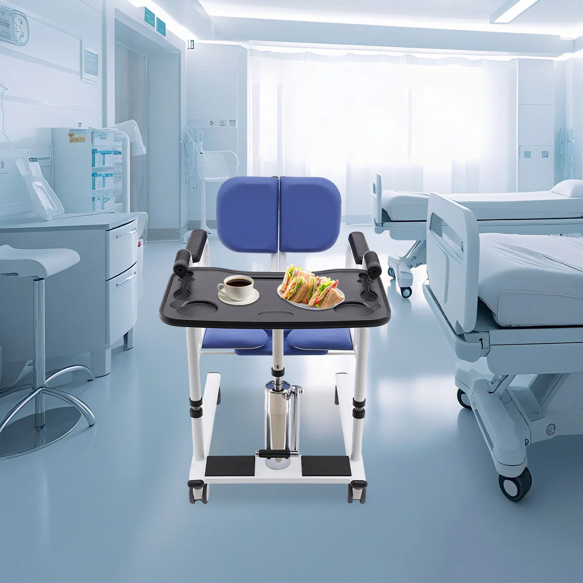 Hydraulic Patient Lift Transfer Chair With Split Seat