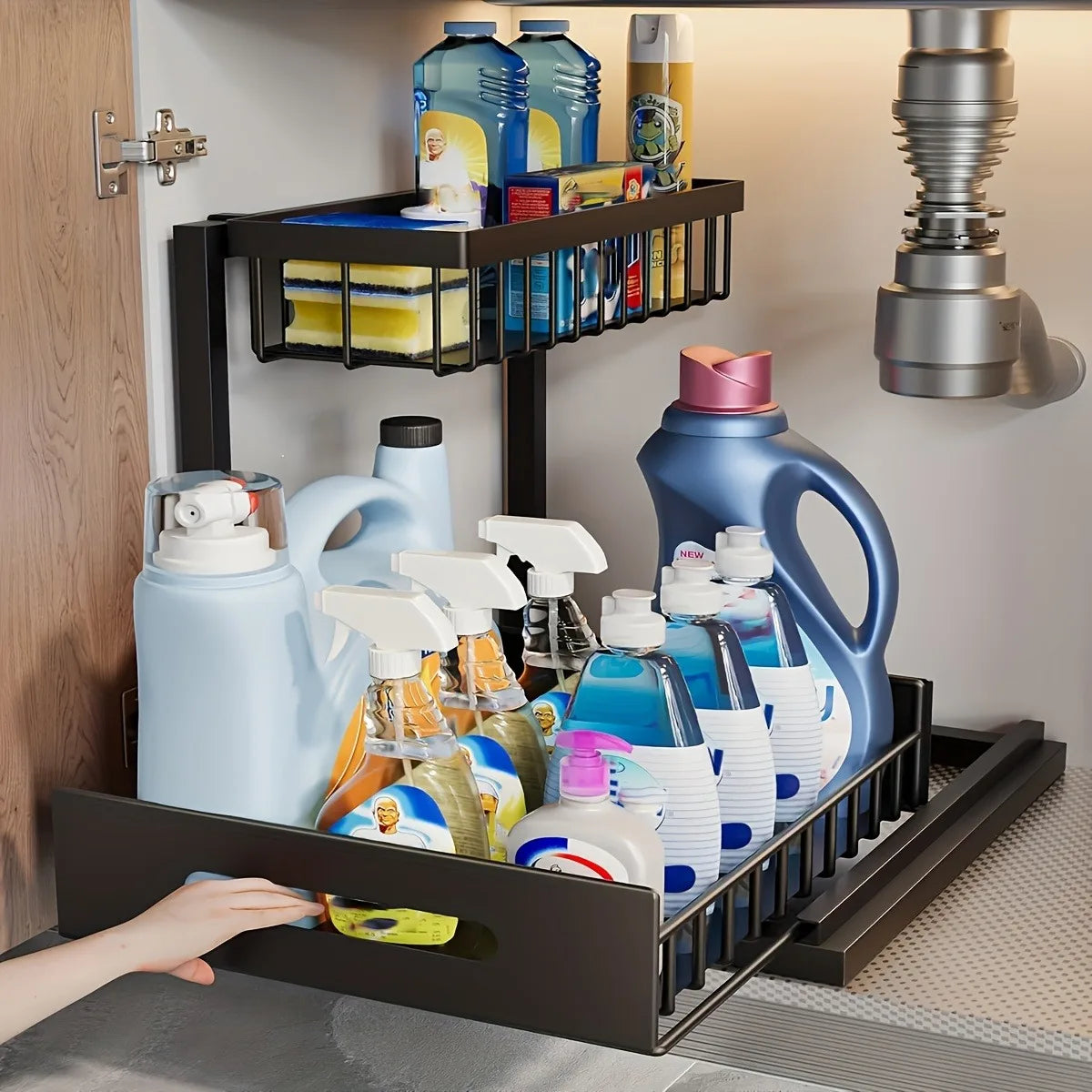 Stainless Steel Sliding Pull Out Cabinet Organizer