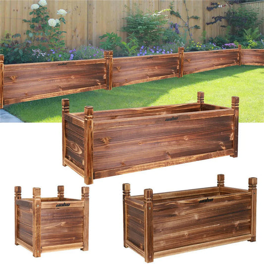 Wooden Raised Flower Bed For Indoor Outdoor Plants