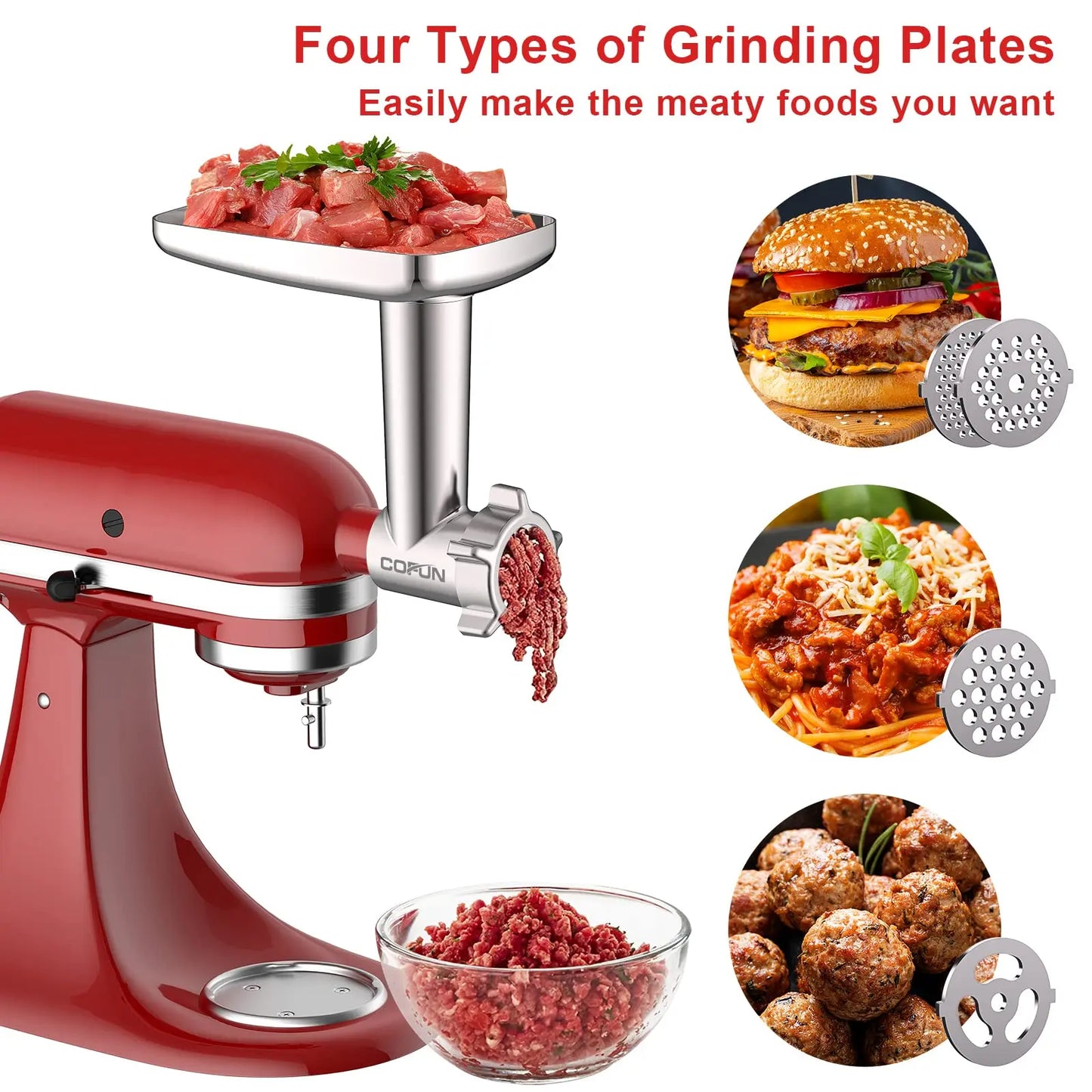 Stainless Steel Meat Grinder And Slicer Attachments