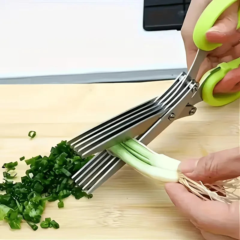 Multi Layer Kitchen Scissors Stainless Steel Herb Cutter
