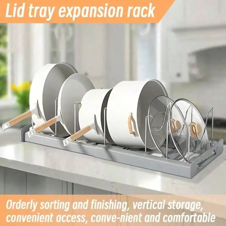 Stainless Steel Pull Out Pot Lid Organizer Rack