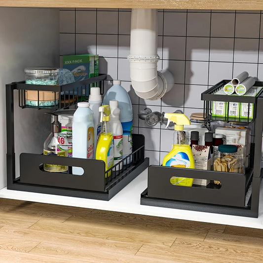 Stainless Steel Sliding Pull Out Cabinet Organizer