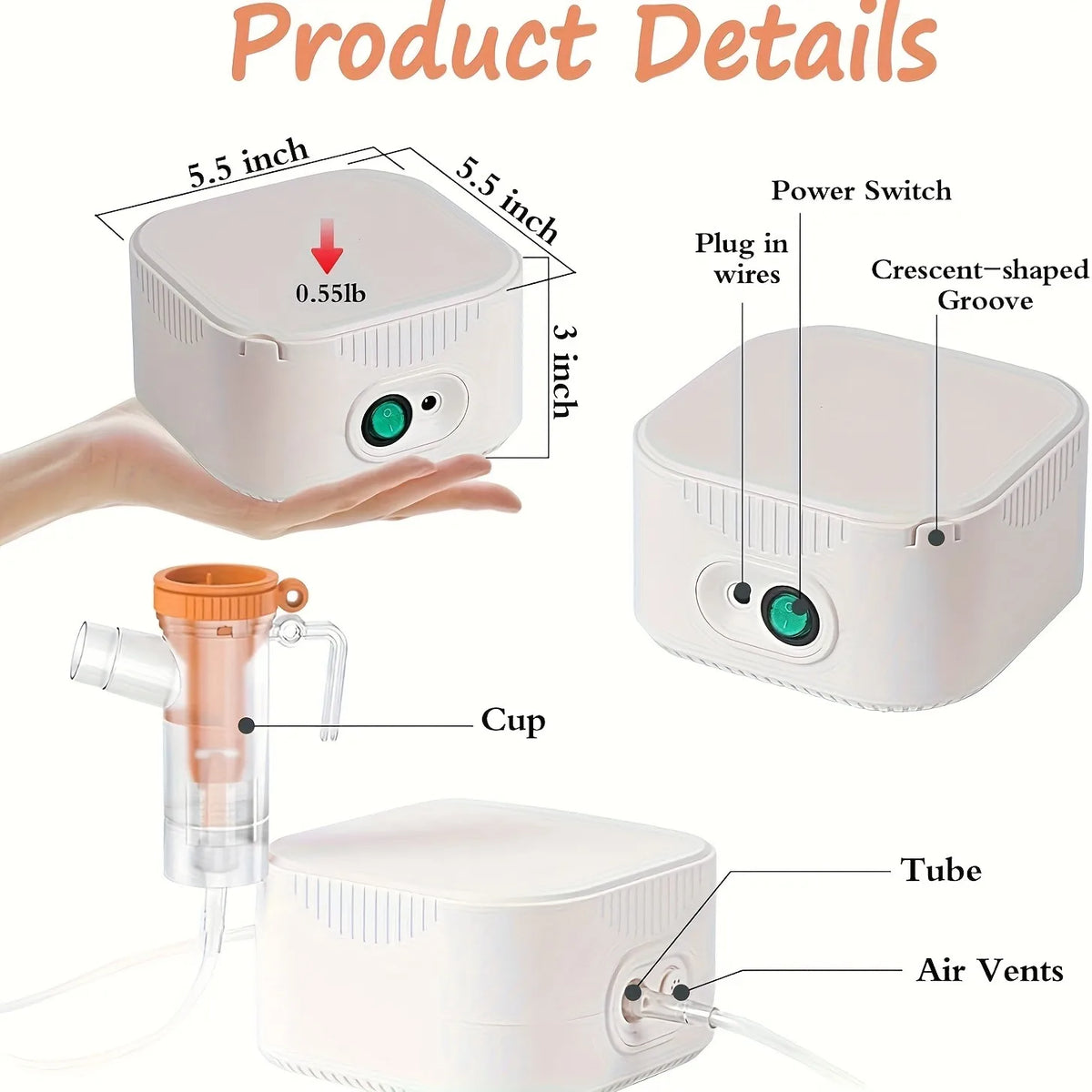 Jitesy Mini Silent Compressor Nebulizer With Mouthpiece