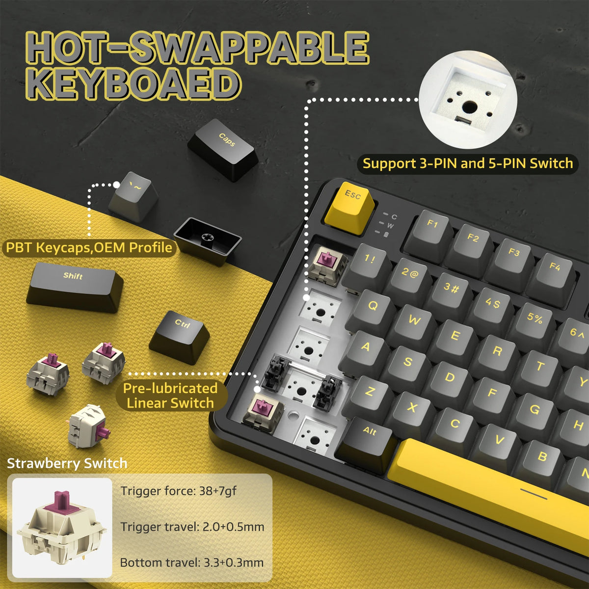 Attack Shark X87 Wireless Mechanical Gasket Keyboard