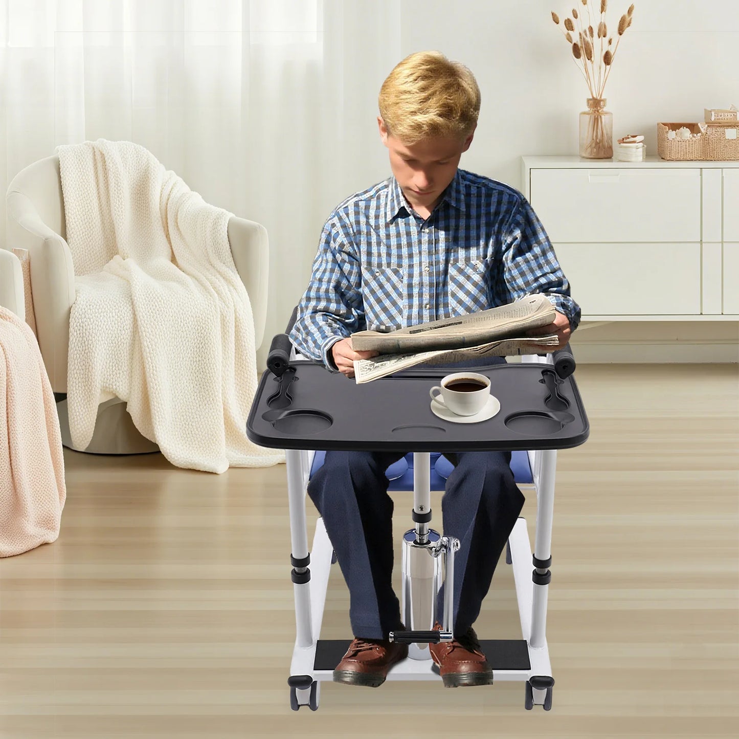 Hydraulic Patient Lift Transfer Chair With Split Seat
