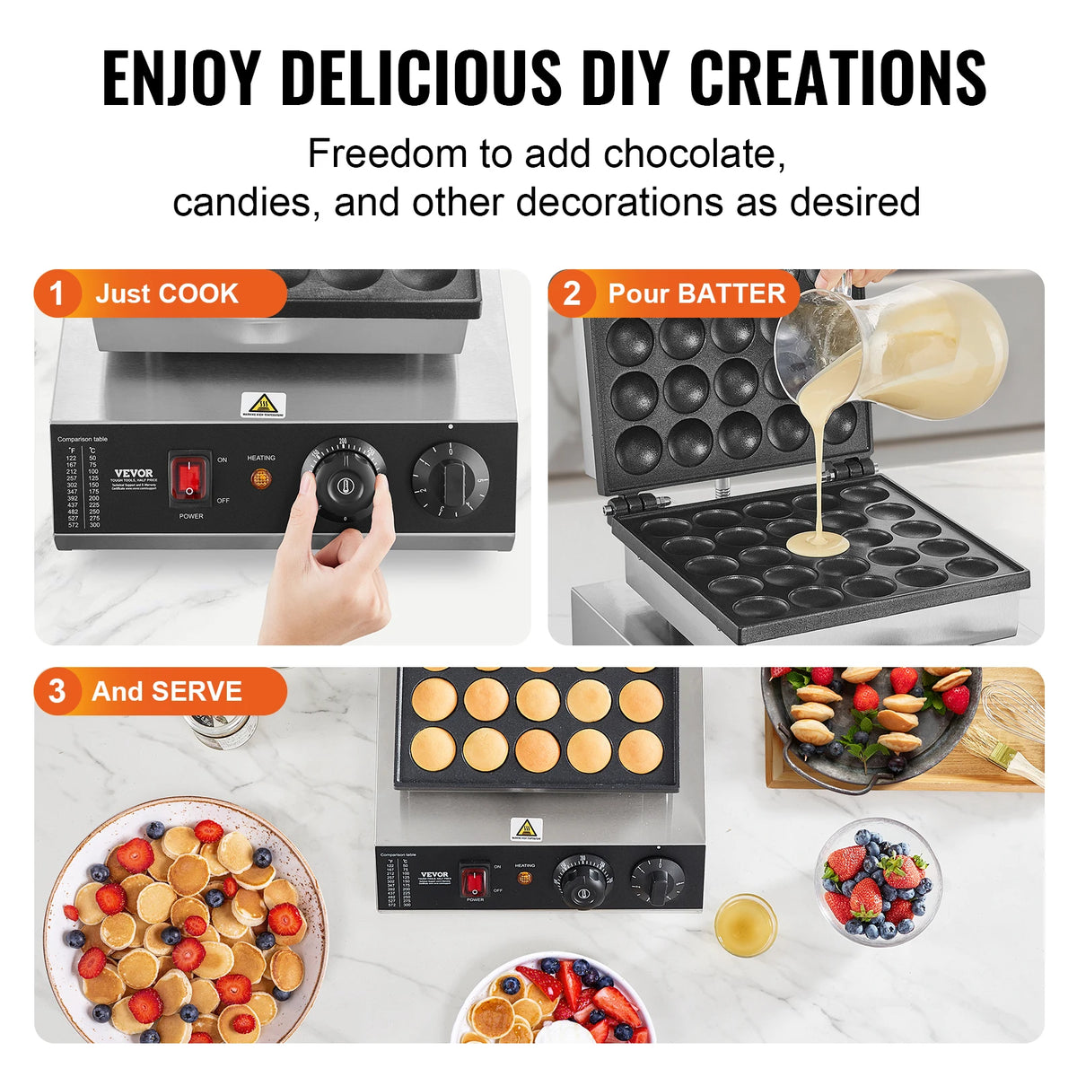 SucceBuy Electric Dorayaki Maker With Nonstick Plates