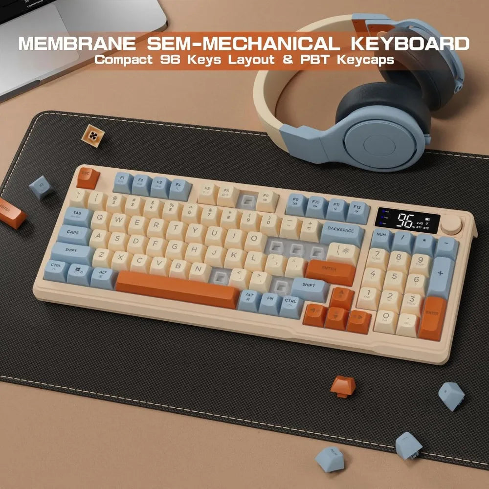 Wireless Gaming Keyboard With Knob And RGB Backlight