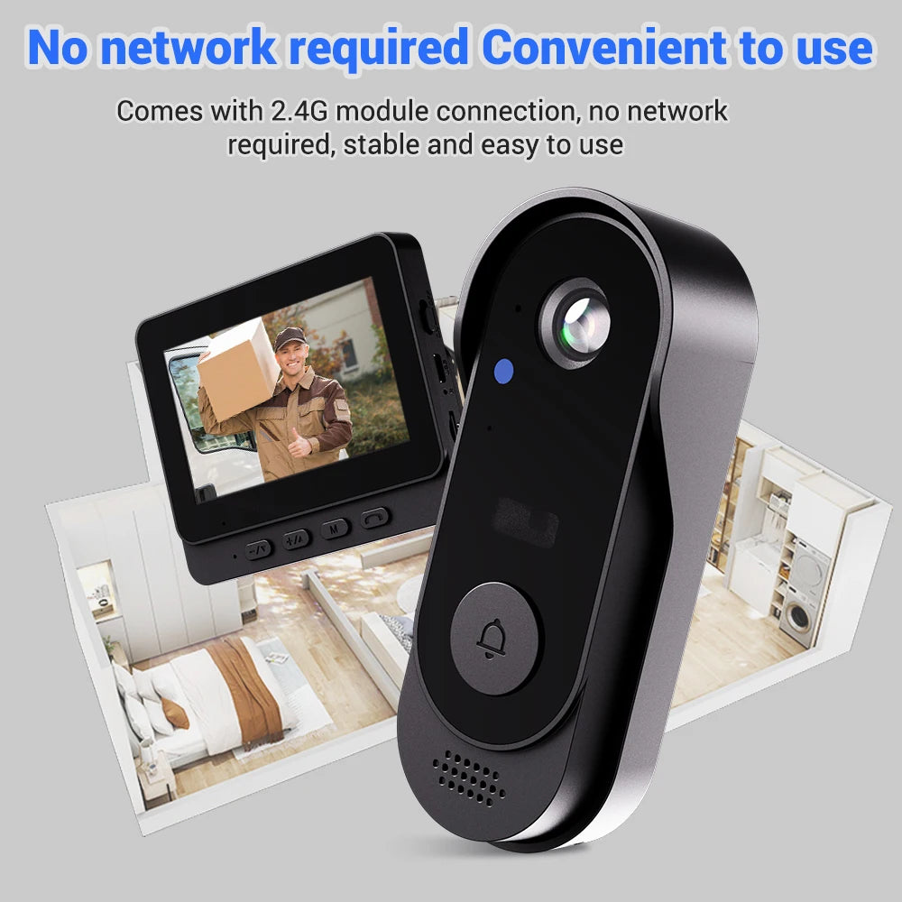 1080P Video Doorbell Waterproof Camera Two Way Audio Night Vision