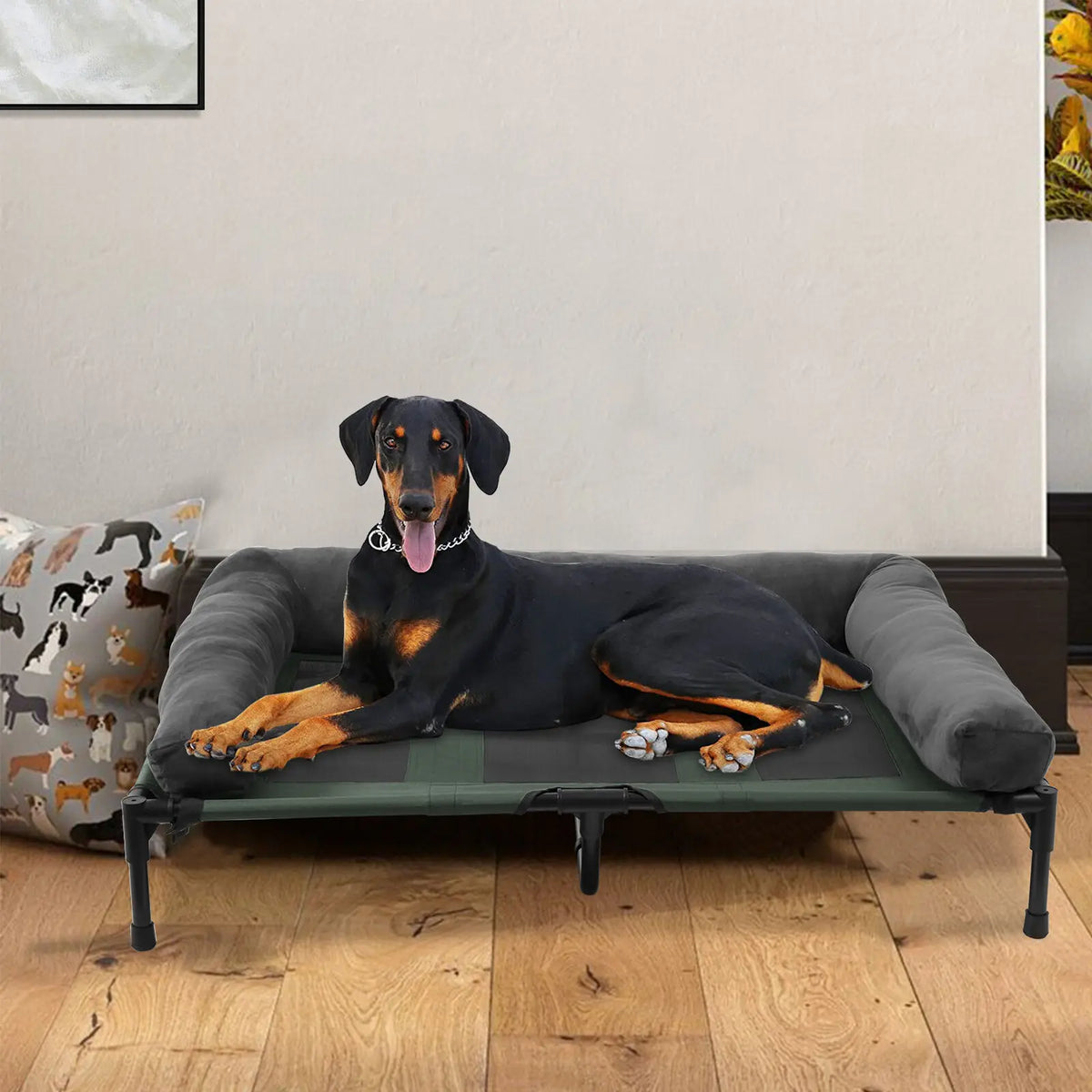 Bingopaw Cooling Elevated Pet Bed With Plush Bolster