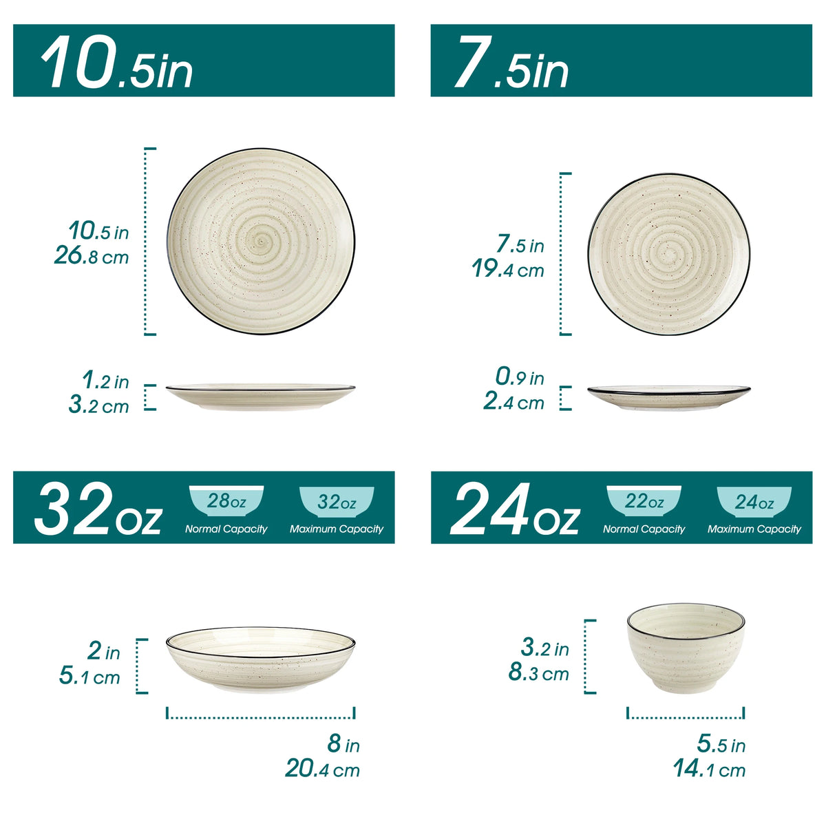 Malacasa Handpainted Ceramic Dinner Set